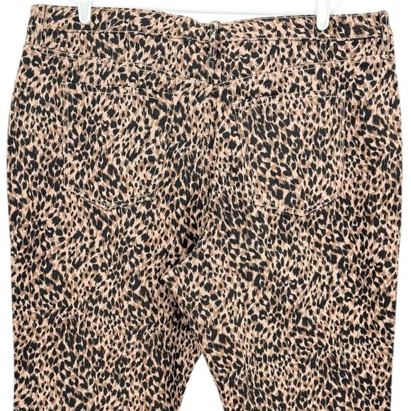 Terra & Sky Women's Core Straight Stretch Brown Leopard Denim Jeans Plus 22W NWT - Picture 4 of 10